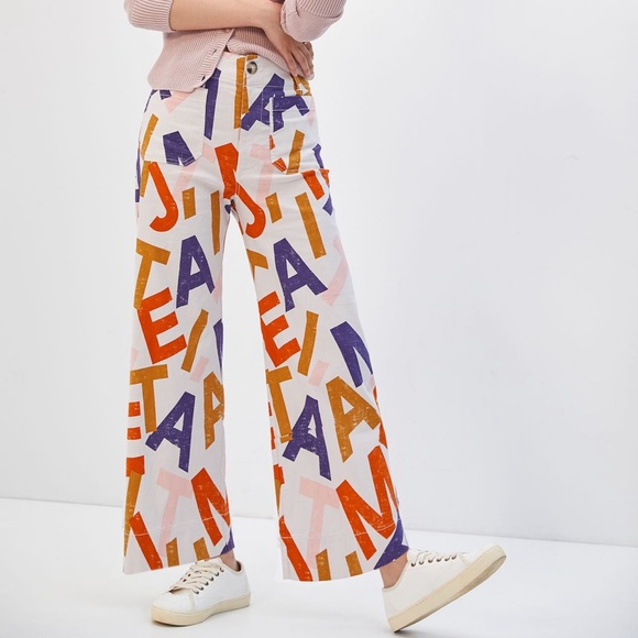 Anthropologie Pants - Maeve Anthropologie NWOT size 28T cropped Collette wide leg pants-top rated!!